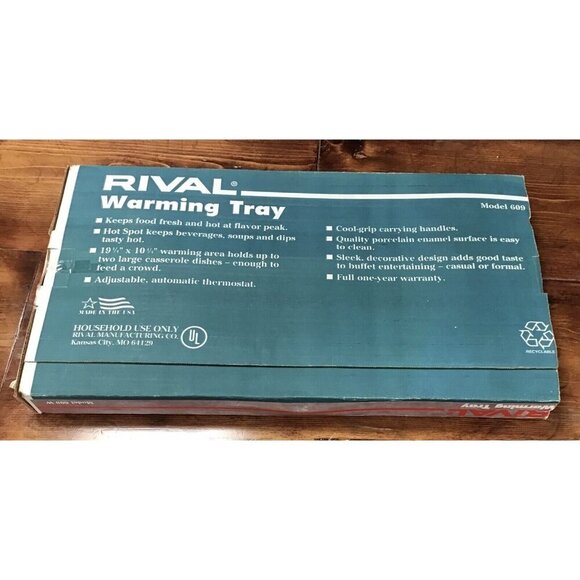 VINTAGE RIVAL WARMING TRAY WHITE MODEL 609 - Picture 4 of 4
